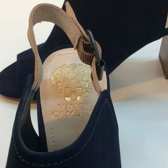 Vince Camuto Brianny Blue Suede OpenToe Slingbacks - Picture 10 of 11